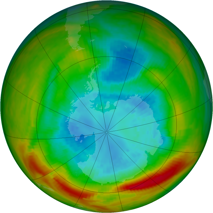 Antarctic ozone map for 10 September 1979